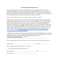Document preview: Passive Parental Permission Form - Youth Risk Behavior Survey (Yrbs) - New Hampshire, 2023