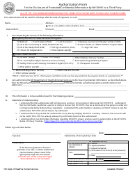 Authorization Form for the Disclosure of Protected/Confidential Information by Nh Dhhs to a Third Party - New Hampshire, Page 2