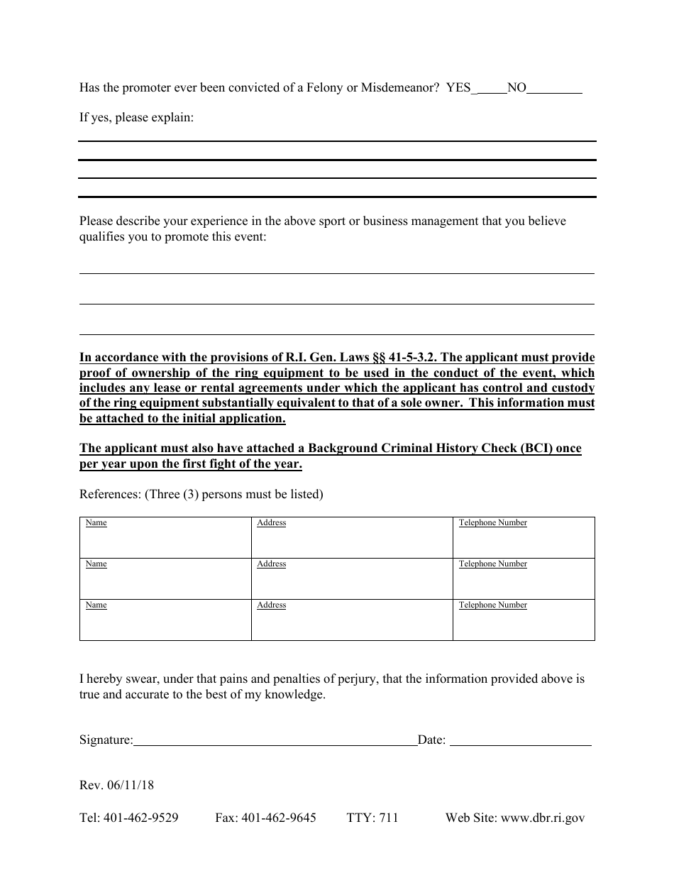 Event Licensing Application - Rhode Island, Page 3