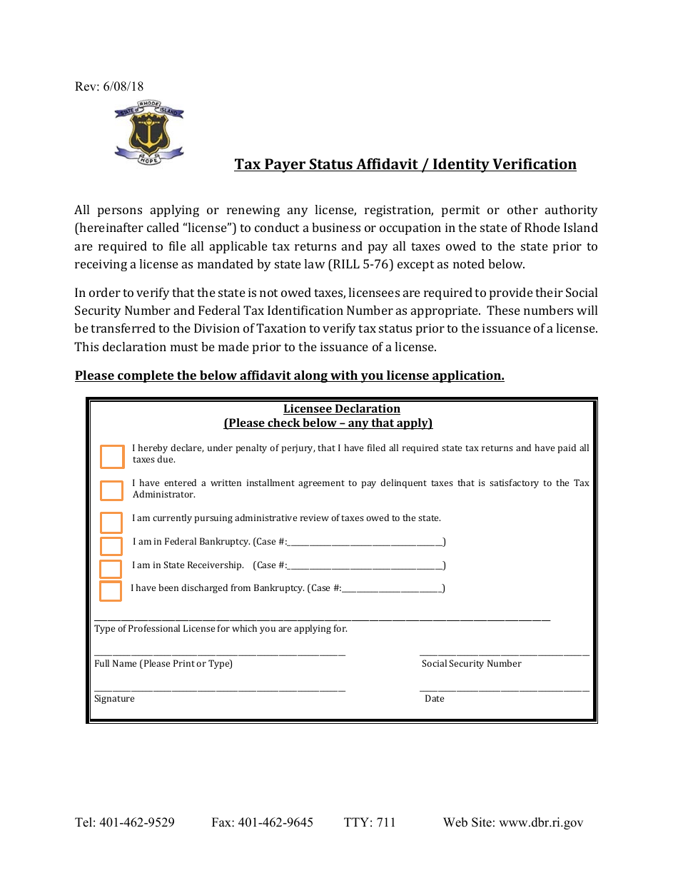Athlete License Application - Rhode Island, Page 3