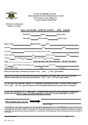 Manager/Second License Application - Rhode Island