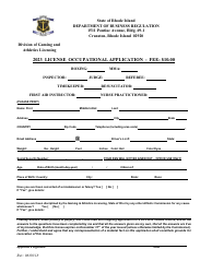 License Occupational Application - Rhode Island