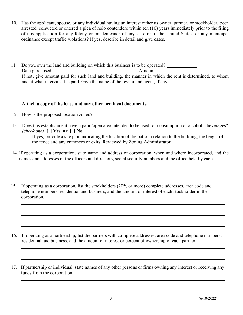 Alcoholic Beverage License Application - City of Johns Creek, Georgia (United States), Page 3