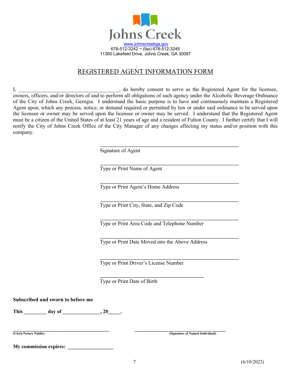 Alcoholic Beverage License Application - City of Johns Creek, Georgia (United States), Page 7