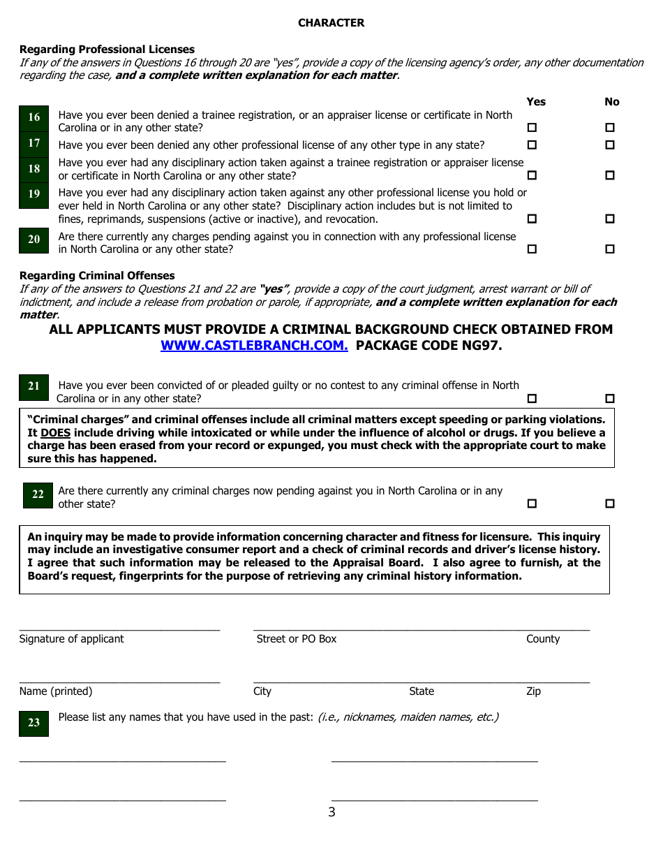 Application for Certified Residential Certification - North Carolina, Page 13