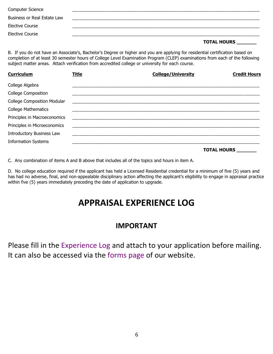 Application for Certified Residential Certification - North Carolina, Page 16