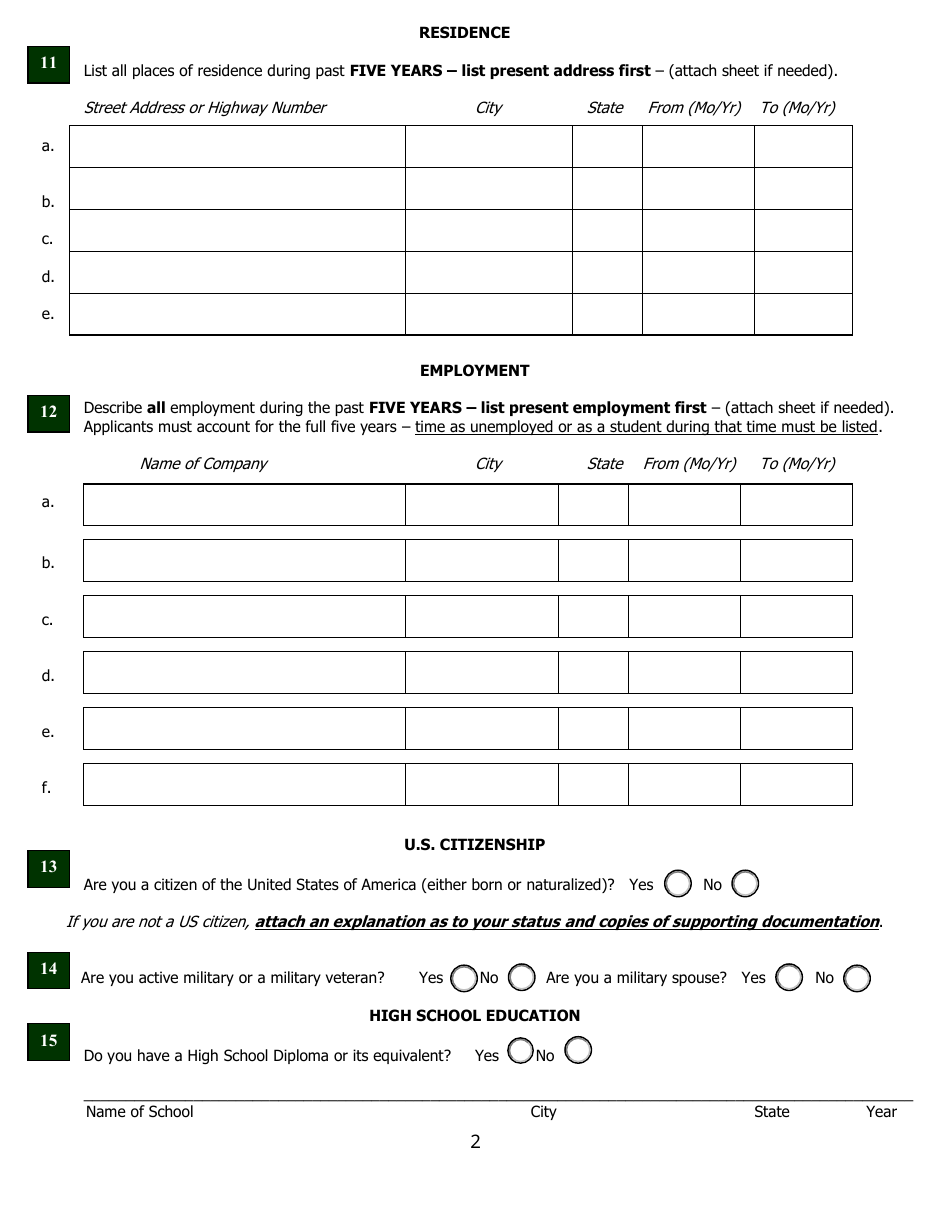 Application for Certified General Certification - North Carolina, Page 12
