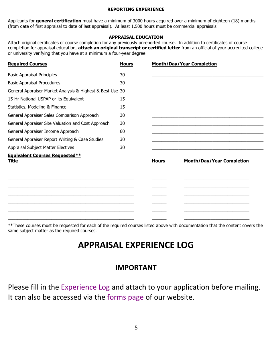 Application for Certified General Certification - North Carolina, Page 15