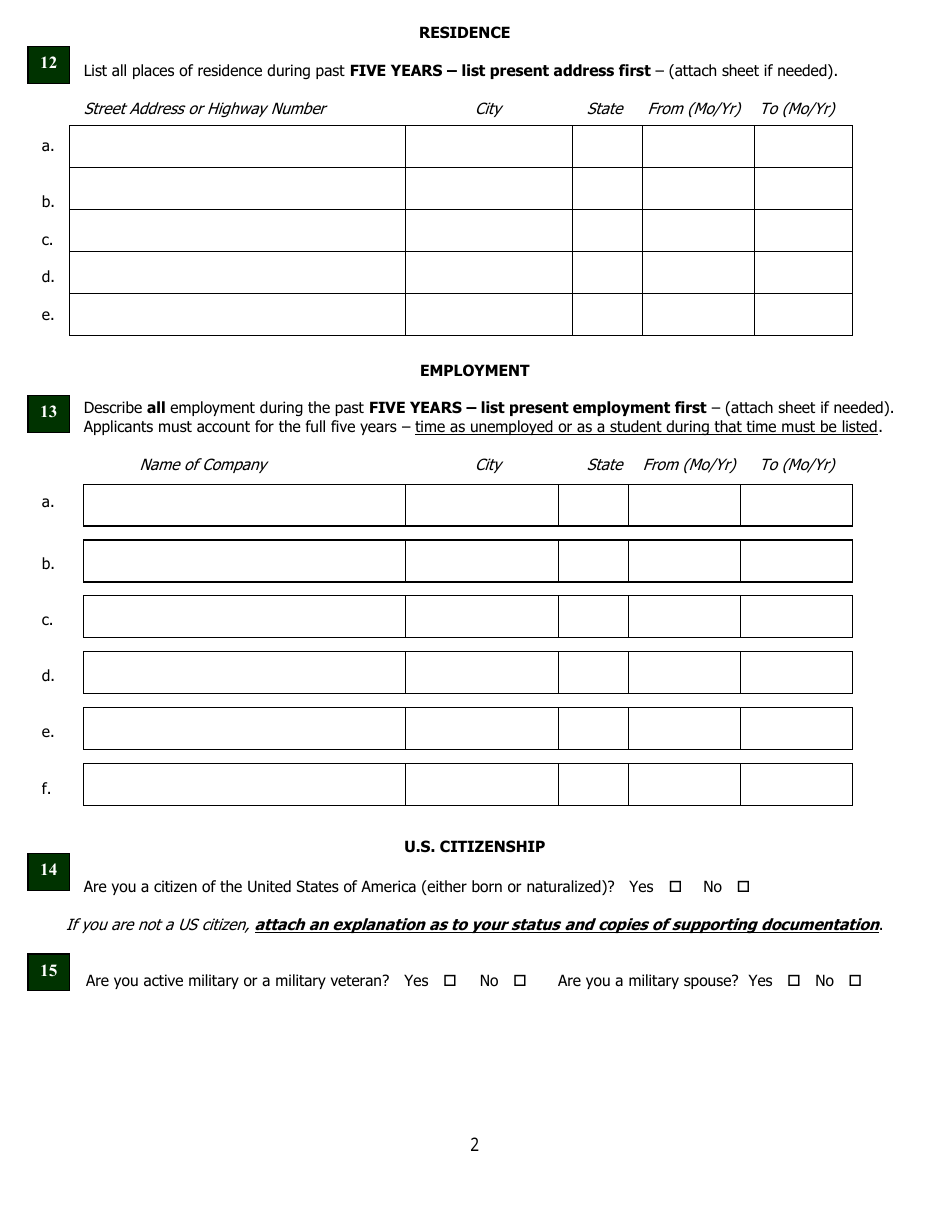 Application for Licensure or Certification by Reciprocity - North Carolina, Page 7