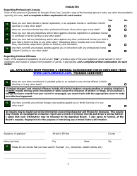 Application for Licensure or Certification by Reciprocity - North Carolina, Page 8