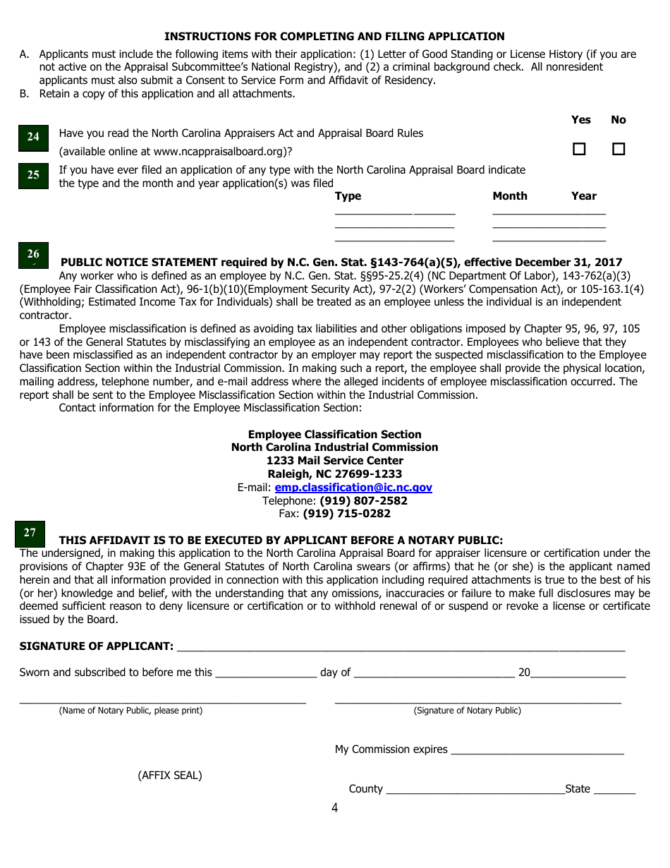 Application for Licensure or Certification by Reciprocity - North Carolina, Page 9