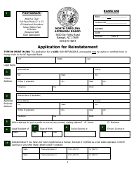 Application for Reinstatement - North Carolina, Page 5