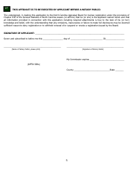 Application for Reinstatement - North Carolina, Page 9