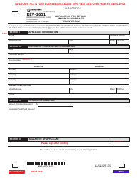 Form REV-1651 Application for Refund Pennsylvania Realty Transfer Tax - Pennsylvania