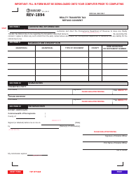 Document preview: Form REV-1894 Realty Transfer Tax Refund Consent - Pennsylvania