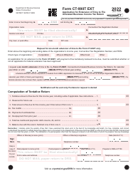 Document preview: Form CT-990T EXT Application for Extension of Time to File Unrelated Business Income Tax Return - Connecticut, 2022