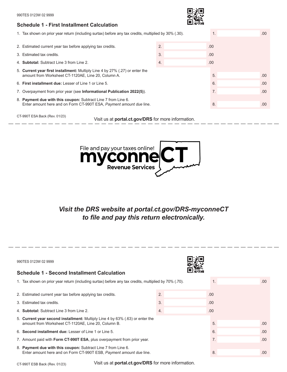 Form CT990T ES 2023 Fill Out, Sign Online and Download Printable