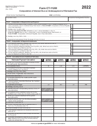 Form CT-1120I Computation of Interest Due on Underpayment of Estimated Tax - Connecticut