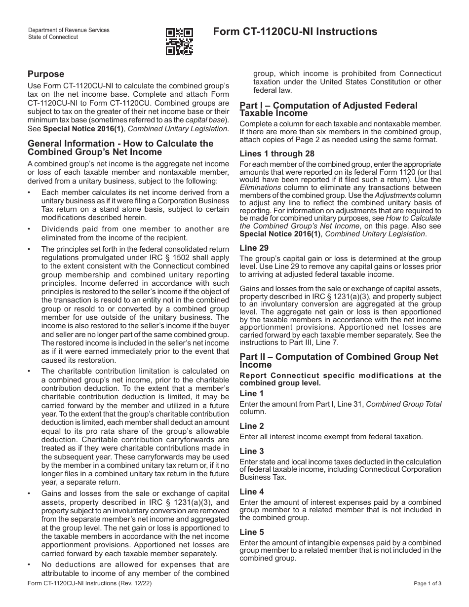Form CT-1120CU-NI Tax on Combined Group Net Income - Connecticut, Page 6