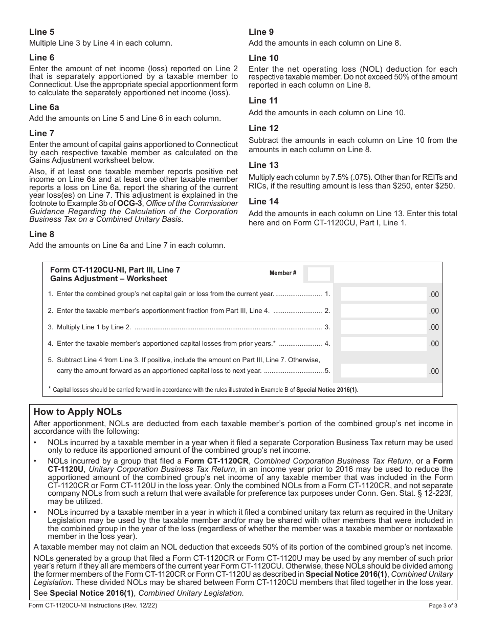 Form CT-1120CU-NI Tax on Combined Group Net Income - Connecticut, Page 8