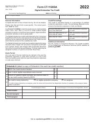 Document preview: Form CT-1120DA Digital Animation Tax Credit - Connecticut, 2022