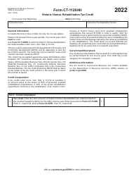 Document preview: Form CT-1120HH Historic Homes Rehabilitation Tax Credit - Connecticut, 2022