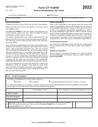 Document preview: Form CT-1120HR Historic Rehabilitation Tax Credit - Connecticut, 2022