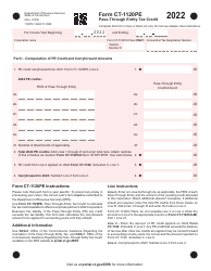 Document preview: Form CT-1120PE Pass-Through Entity Tax Credit - Connecticut, 2022