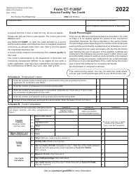 Document preview: Form CT-1120SF Service Facility Tax Credit - Connecticut, 2022