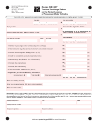 Form OP-337 Tourism Surcharge Return on the Rental/Leasing of Passenger Motor Vehicles - Connecticut