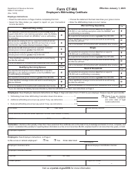 Form CT-W4 Employee's Withholding Certificate - Connecticut