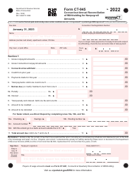 Form CT-945 Connecticut Annual Reconciliation of Withholding for Nonpayroll Amounts - Connecticut, 2022