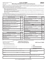 Form CT-W4P Withholding Certificate for Pension or Annuity Payments - Connecticut, 2023