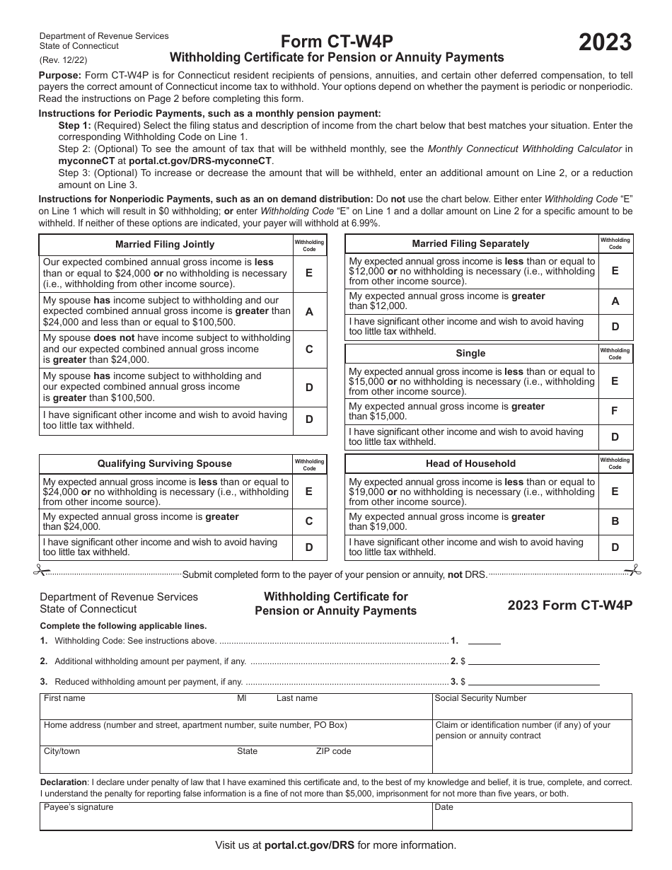 Form CTW4P Download Printable PDF or Fill Online Withholding