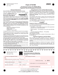 Document preview: Form CT-8109 Connecticut Income Tax Withholding Payment Form for Nonpayroll Amounts - Connecticut, 2023