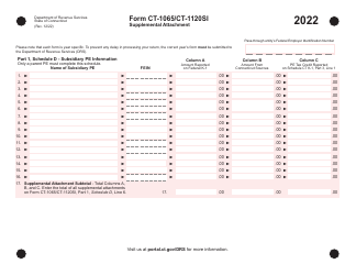 Form CT-1065 (CT-1120SI) Supplemental Attachment - Connecticut