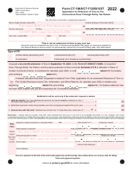 Document preview: Form CT-1065 (CT-1120SI EXT) Application for Extension of Time to File Connecticut Pass-Through Entity Tax Return - Connecticut, 2022
