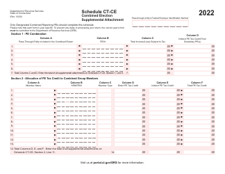 Document preview: Schedule CT-CE Combined Election Supplemental Attachment - Connecticut, 2022