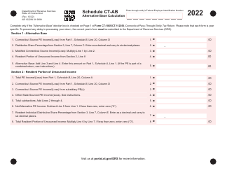 Document preview: Schedule CT-AB Alternative Base Calculation - Connecticut, 2022