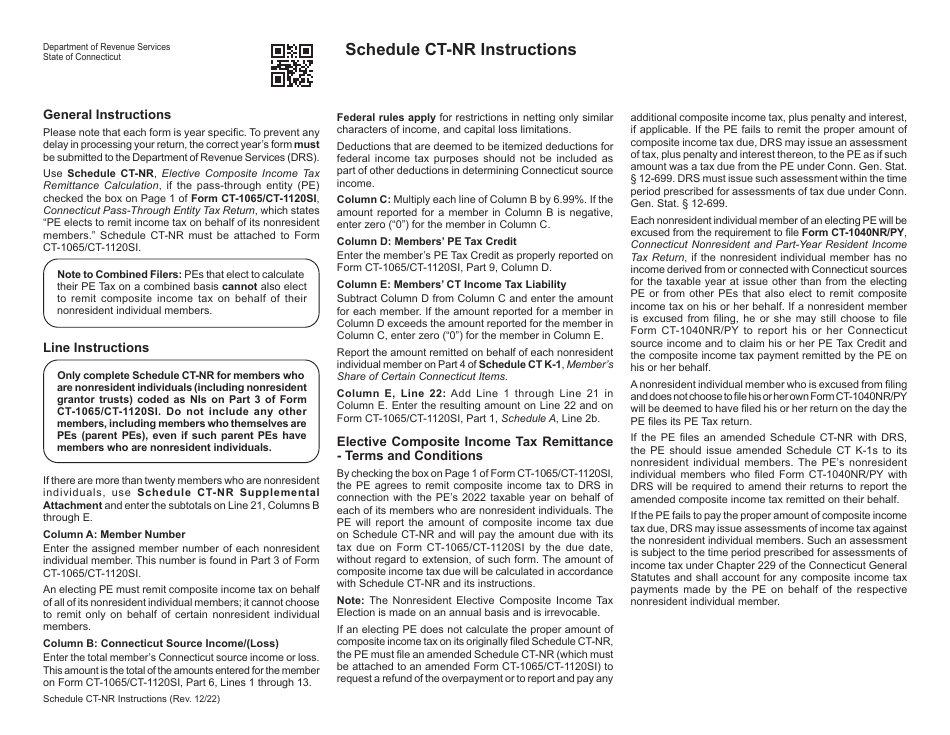 Schedule CT-NR Elective Composite Income Tax Remittance Calculation - Connecticut, Page 2