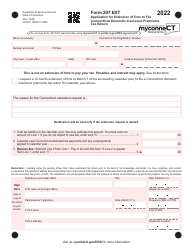 Document preview: Form 207 EXT Application for Extension of Time to File Connecticut Domestic Insurance Premiums Tax Return - Connecticut, 2022