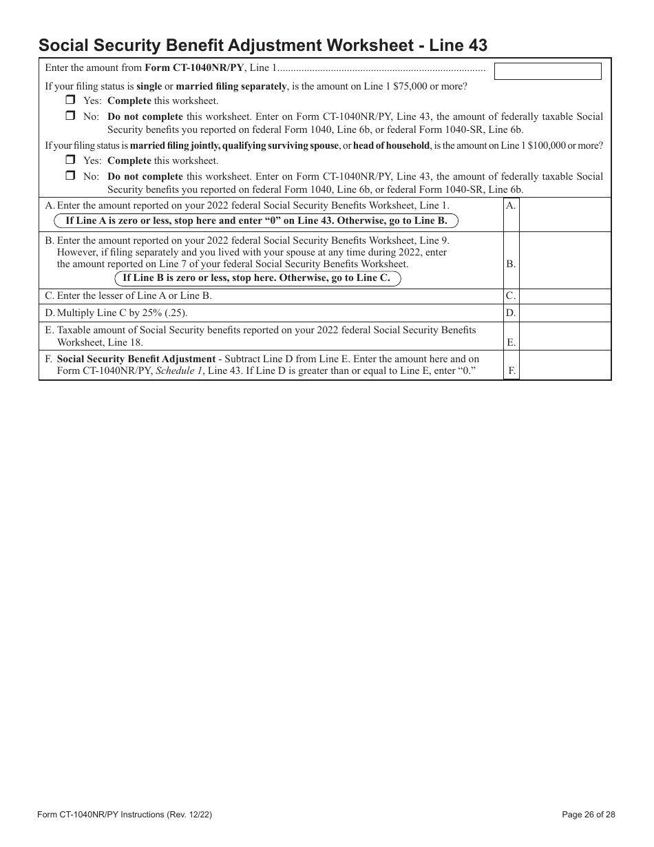 Instructions for Form CT-1040NR / PY Connecticut Nonresident and Part-Year Resident Income Tax Return - Connecticut, Page 26