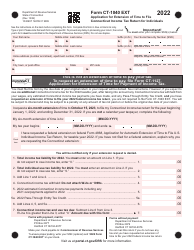 Document preview: Form CT-1040 EXT Application for Extension of Time to File Connecticut Income Tax Return for Individuals - Connecticut, 2022