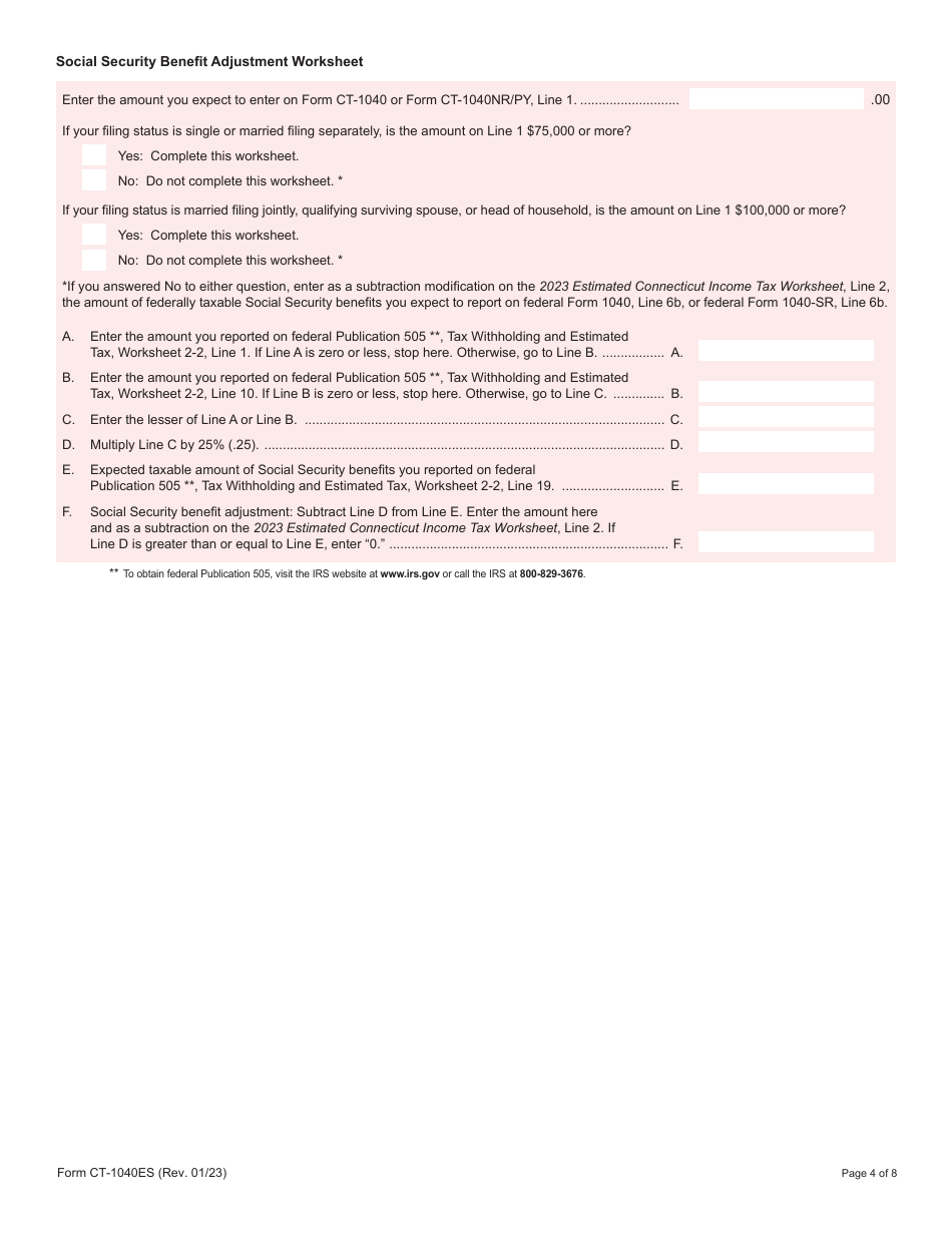 Form CT1040ES Download Printable PDF or Fill Online Estimated