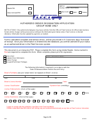 Document preview: Authorized Driver Designation Application - Group Home Only - Delaware