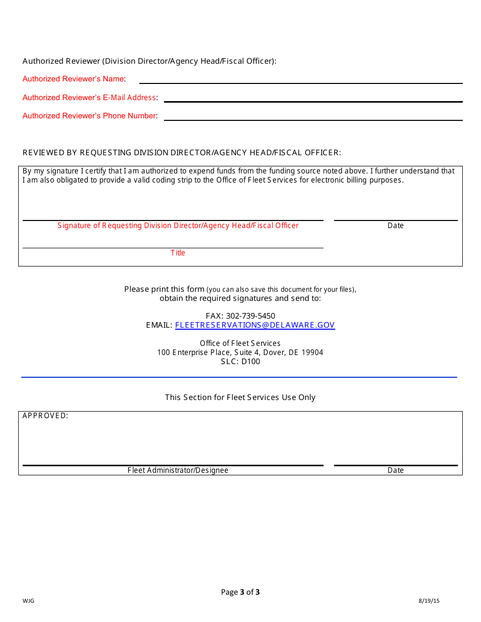 Authorized Driver Designation Application - Group Home Only - Delaware, Page 3