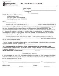 Document preview: Form CS-4300LOC Line of Credit Statement - Pennsylvania