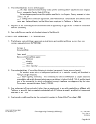 Form FAM180 Order Approving Contract(S) of Minor(S) - County of Los Angeles, California, Page 2