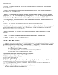 Wildlife Rehabilitation Permit Application and Release of Liability - Alabama, Page 3
