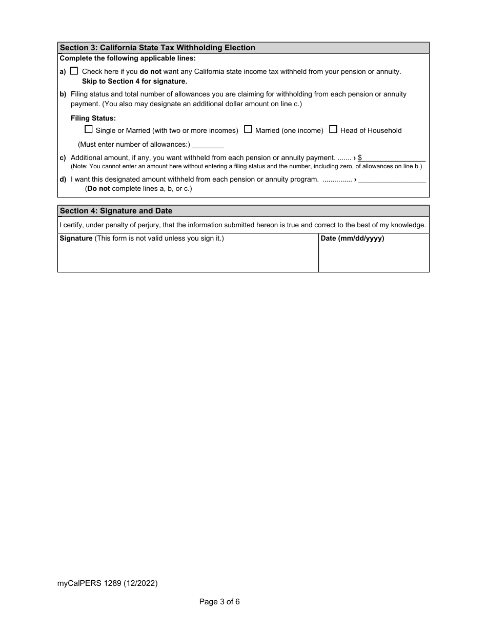 Form my|CalPERS1289 Tax Withholding Election - California, Page 3